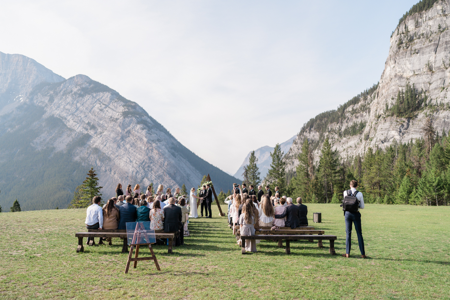 Wedding ceremony at Tunnel Mountain in Banff in June