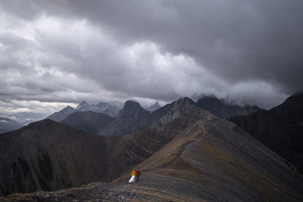 Moody hiking elopement in Banff National Park